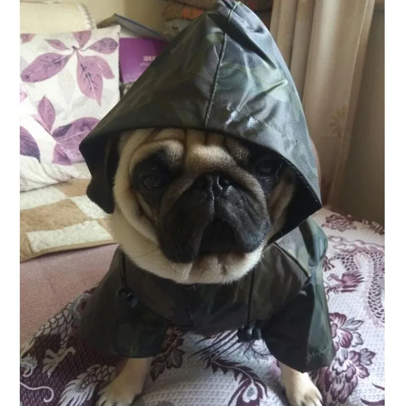 Плащ дождевик для собак 9 размеров полных французский бульдог мопс камуфляжный