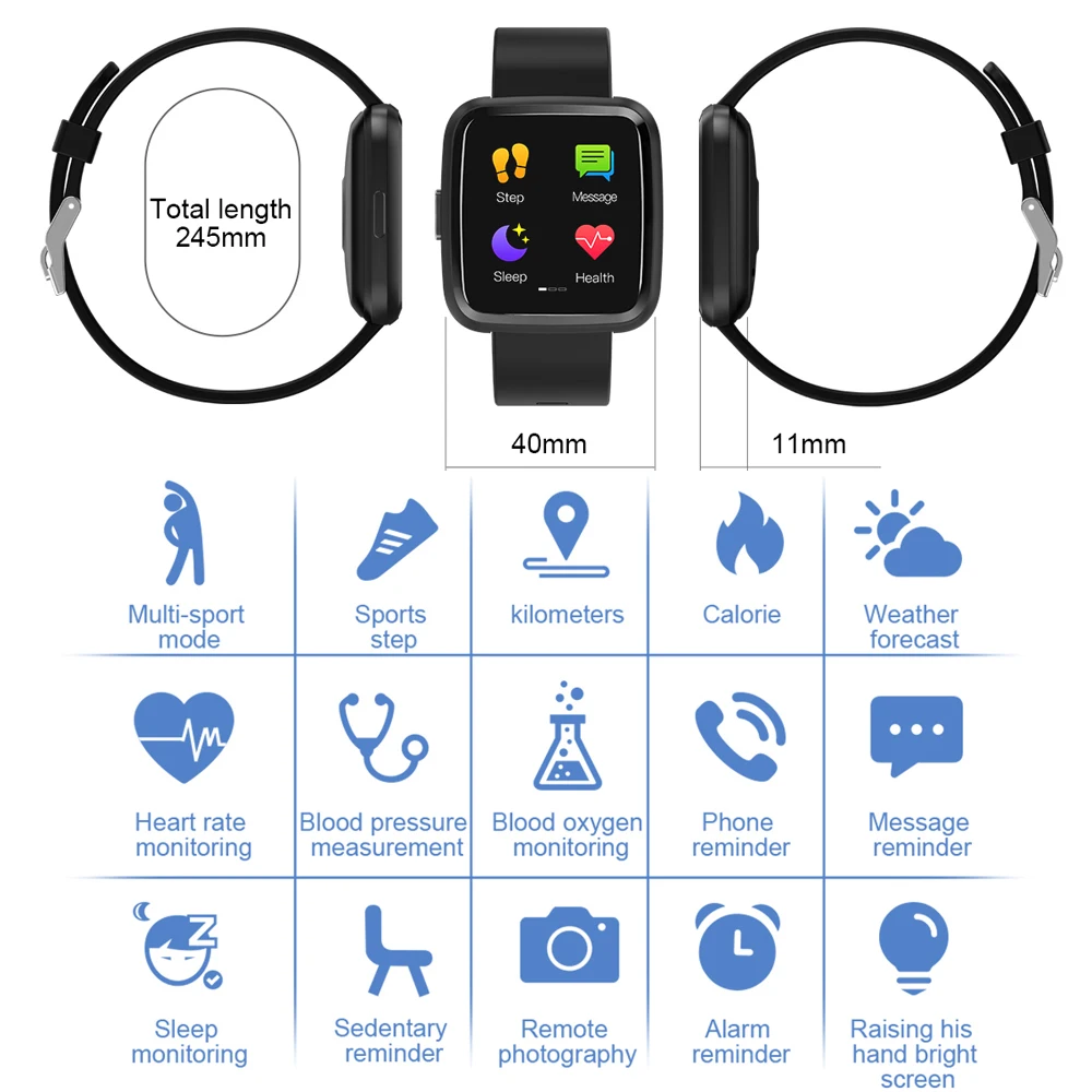 Смарт браслет VESTMADRA Y7P Android IOS пульсометр фитнес трекер водонепроницаемый цветной