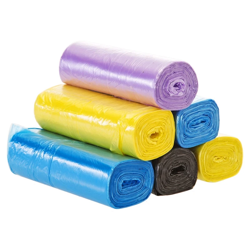 300pcs Portable large color garbage bags kitchen home thickening point vest disposable plastic | Дом и сад