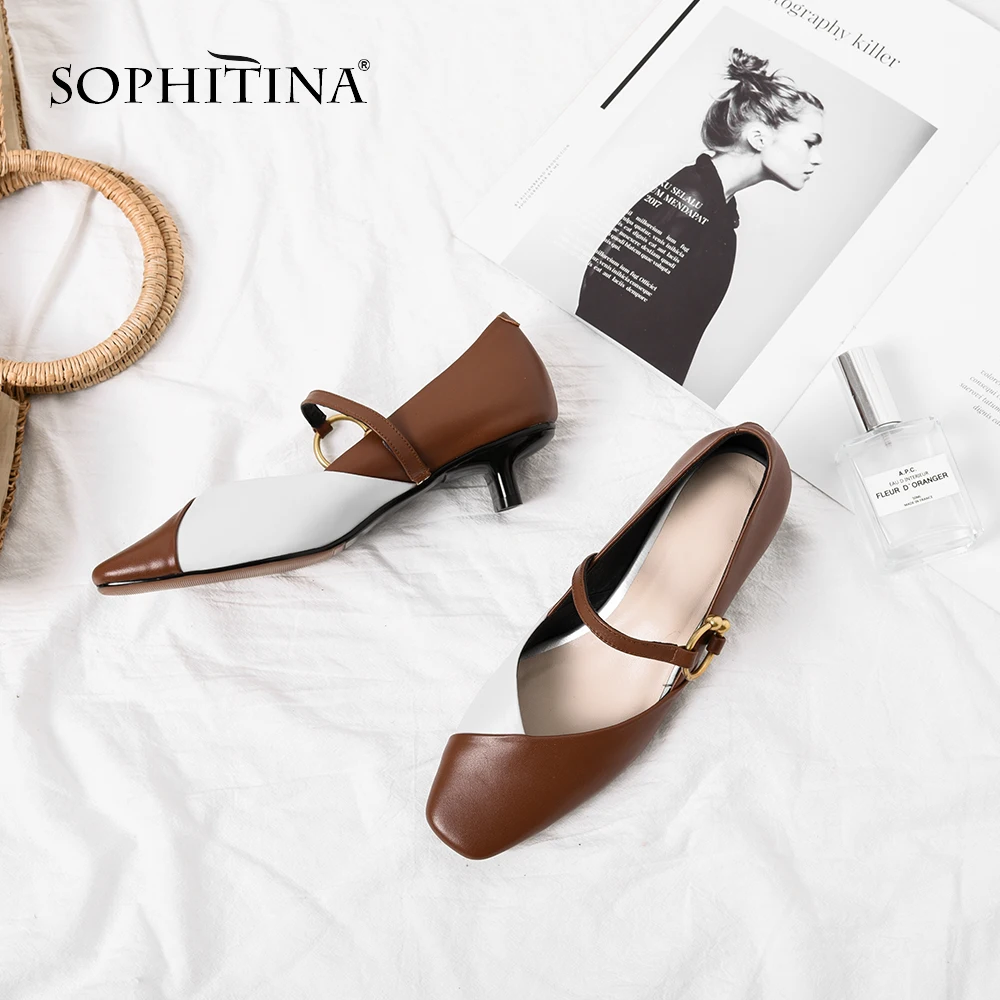 SOPHITINA/Новые повседневные туфли лодочки Модные удобные из натуральной кожи на