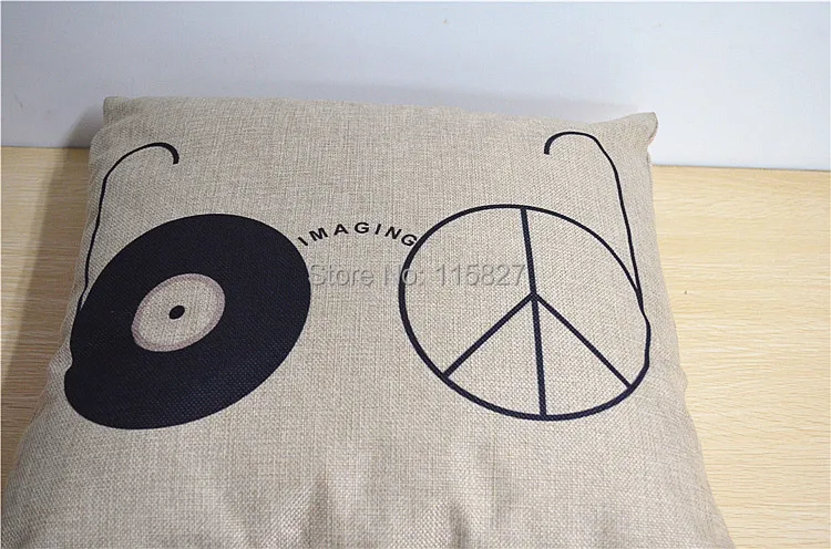 Бесплатная доставка! Легкая изображений рисовать из льна для стула подушки 2