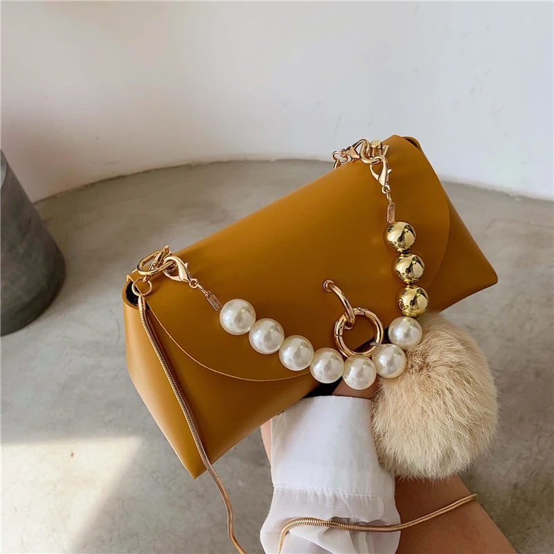 2019 fashion simple shell bag packaging designer handbag high quality PU leather pearl single shoulder diagonal straddle qq537 | Багаж и