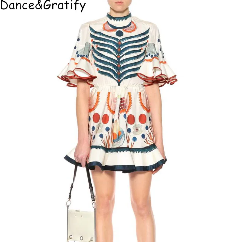 2019 Новая мода для подиума летние шикарные Подиумные платья женщин с оборками на