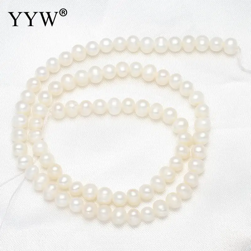 Жемчужные бусины натуральный пресноводный жемчуг белые разделительная нить для