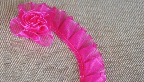 10 ярдов/партия шифоновая кружевная ткань с оборками 2 5 см | Дом и сад