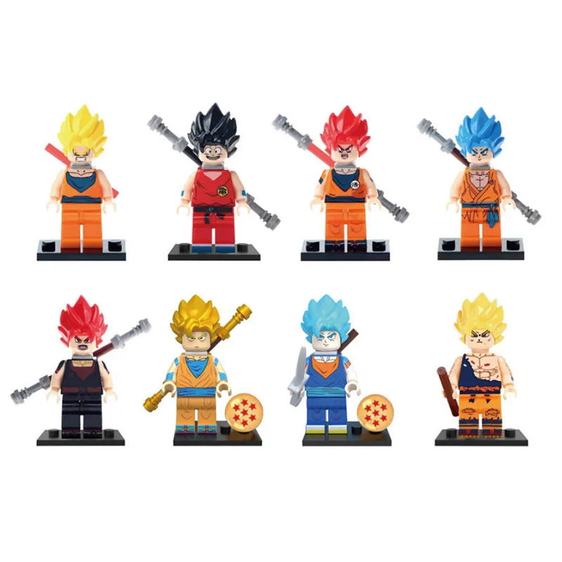 8 шт./лот Dragon Ball фигурка Z Son Goku Vegeta Master Roshi Krillin строительный блок брендовые фигурки Набор моделей игрушки для детей - Цвет: 8Pcs Block 9