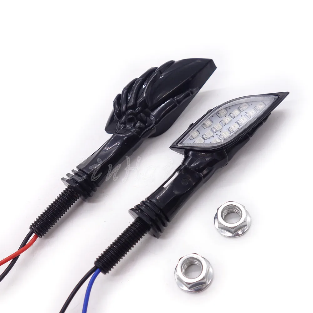 Светодиодный задний стоп светильник для мотоцикла с черепом и поворотником |