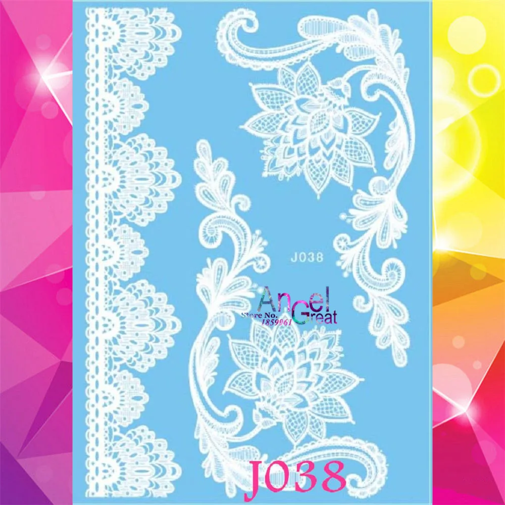 

1PC Hot White Henna Flower Temporary Tattoo Stickers Body Art Lace Tattoo Paste AJ038 Wedding Designs Tatoo Henna tatouage taty