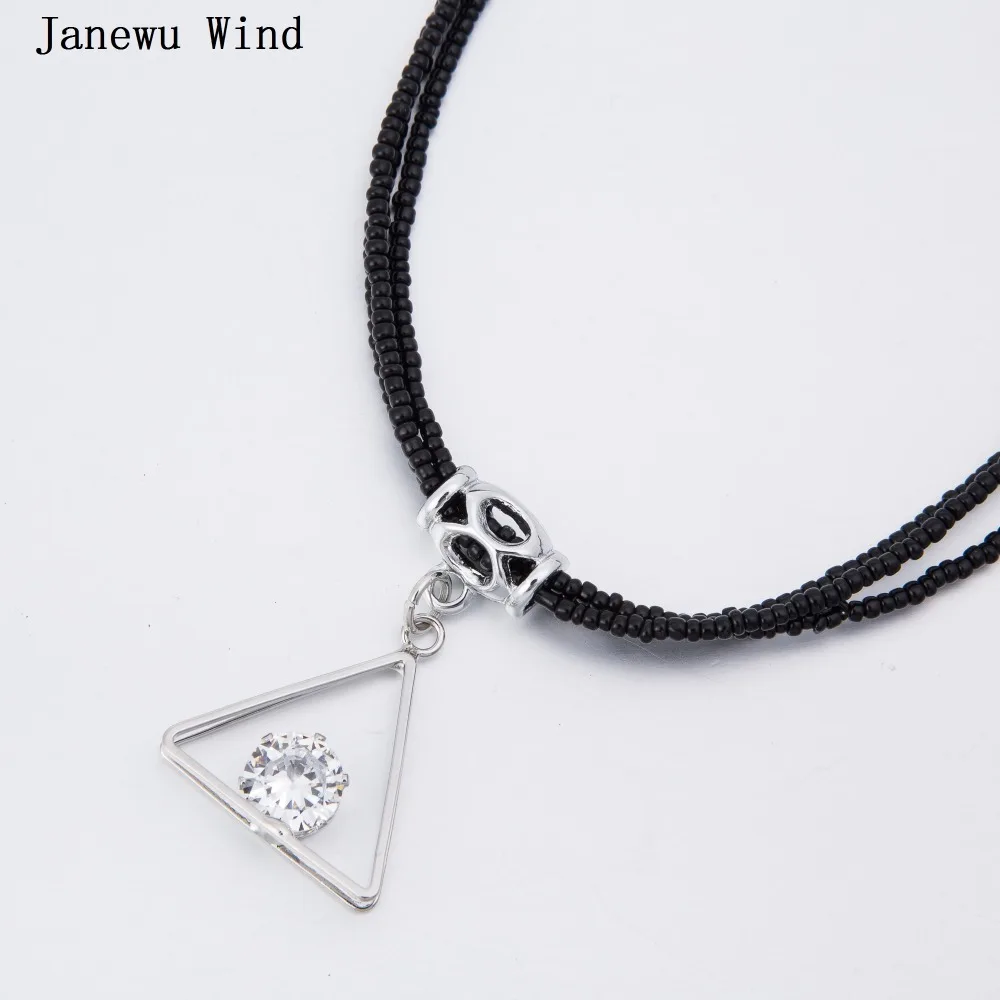 Женское колье чокер Janewu круглая цепочка с цветком 3 слоя жемчуга короткое