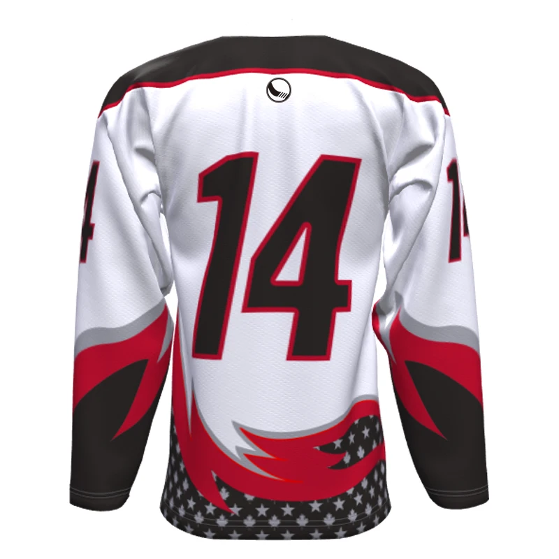 

Wholesale Custom Sublimated Hockey Jersey String Collar Hockey Jersey