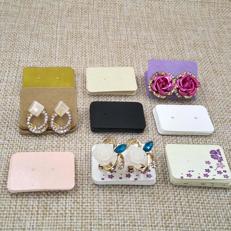 100 шт. Разноцветные бумажные серьги гвоздики 3 5*2 5 см|pack card|custom earring cardsjewelry display cards |