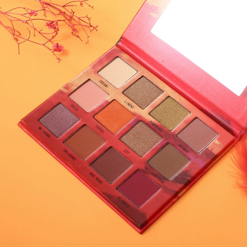 12 цветов блестящие тени для век порошок матовые косметический макияж