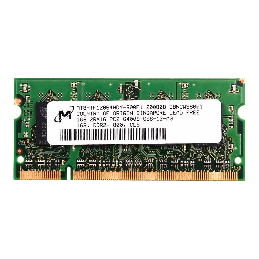 Память для ноутбука Crucial DDR2 800 МГц 1 Гб 2 8 в CL6 200pin ОЗУ ddr2 ГБ = шт. * PC2-6400SS |