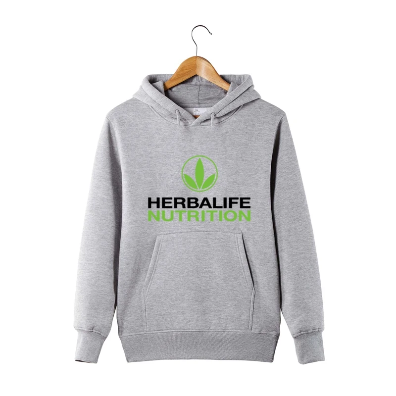 Herbalife питательная толстовка с принтом для мужчин и женщин зеленый логотип Herbalife графические толстовки спортивные куртки Пальто Harajuku свитера - Цвет: Серый