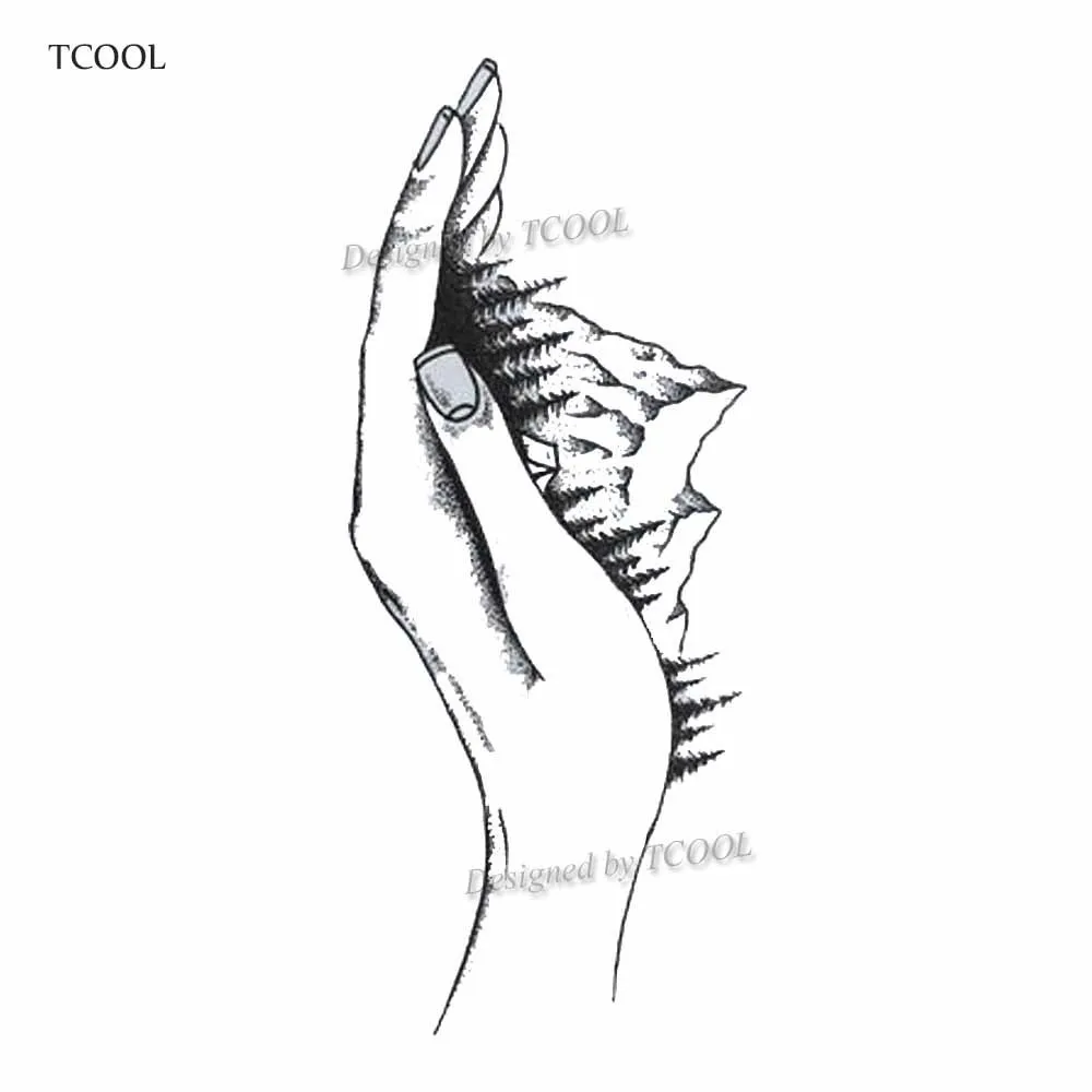 HXMAN Hand Mountain Временная тату-наклейка для тела водостойкая модная ручная