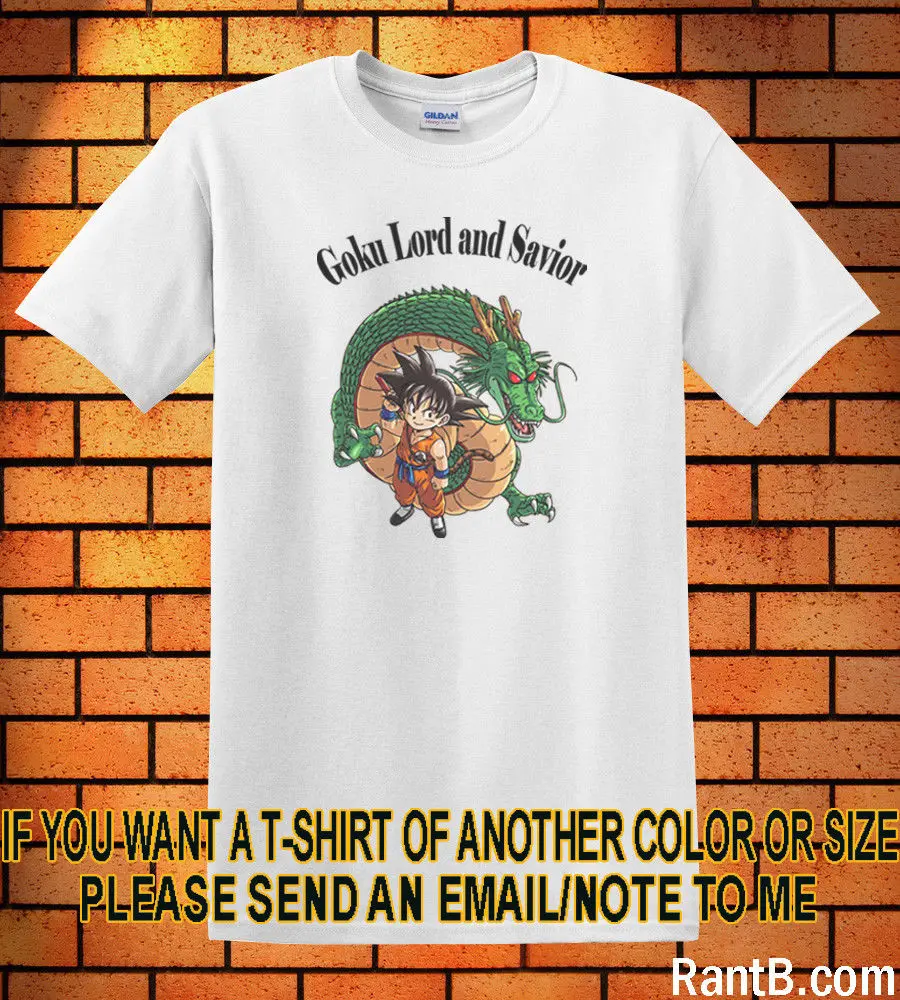 Новая забавная футболка из аниме Dragon Ball Z Goku Lord and Savior Размер S до 3XL 2 Бесплатная