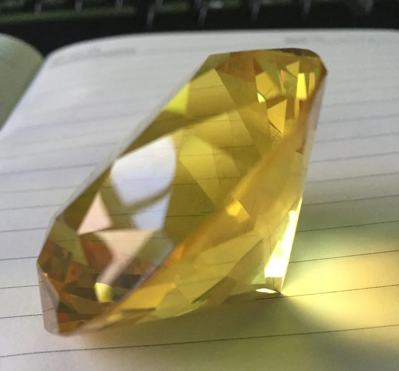 Pisapapeles de cristal amarillo de 40mm, Logo personalizado, regalos de boda, decoraci&oacute;n, env&iacute;o r&aacute;pido, 100 unids/lote-3