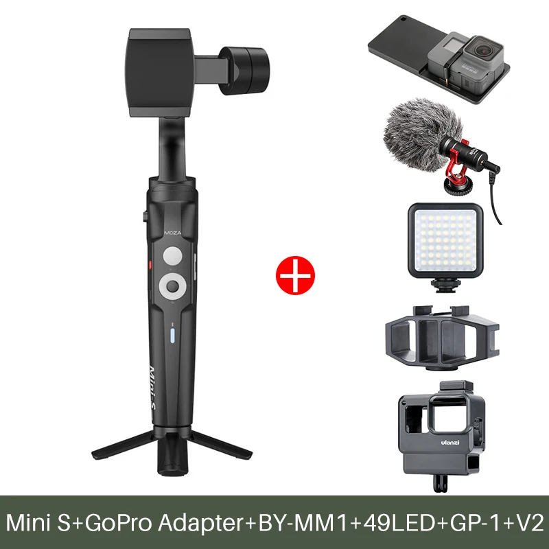 Mini S V2 Mic Kit Moza Mini S складной 3 оси смартфон Gimbal расширение StickHandheld Gimbal стабилизатор для iPhone Xs Max X samsung S10 S9 - Цвет: Mini S V2 Mic Kit