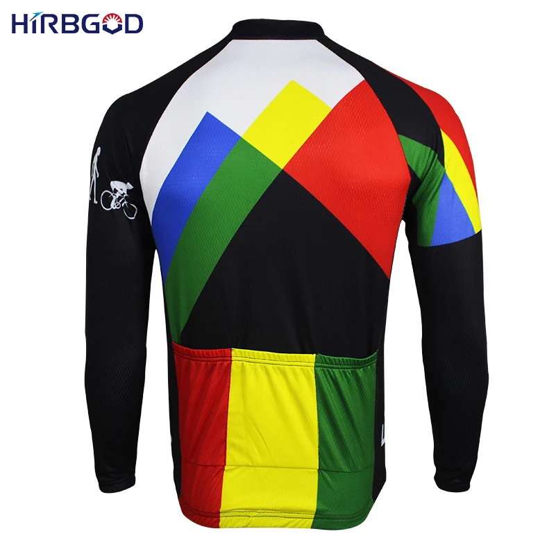 Мужская велосипедная одежда HIRBGOD Evolution черная майка с длинным рукавом для езды на