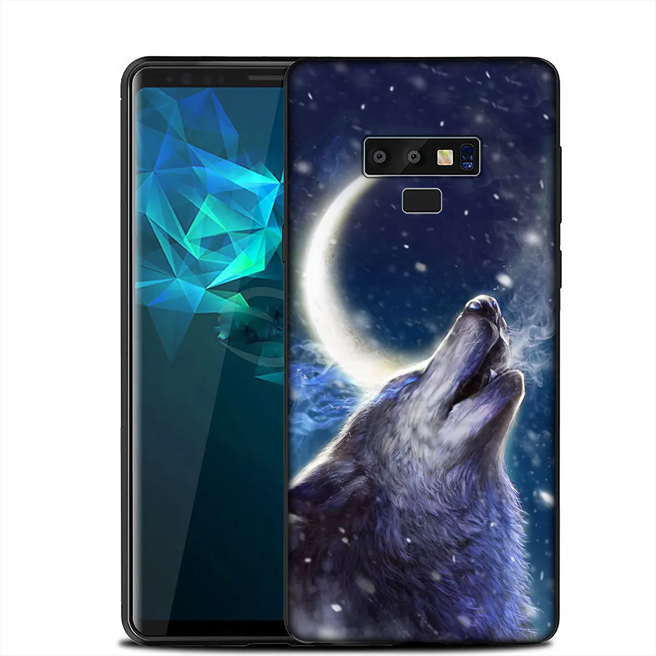 IYICAO Moon roaring wolf Soft Silicone Case for Samsung Galaxy A6 A9 A8 A7 2018 A3 A5 2016 2017 Note 9 8 10 Plus Lite |