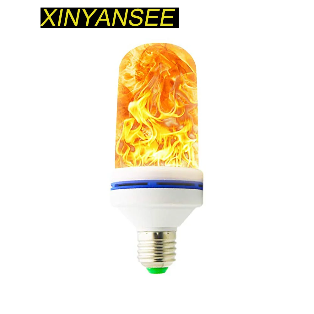 Новинка 2018 Светодиодная лампа E27 E26 2835SMD с эффектом пламени светильник почки огня