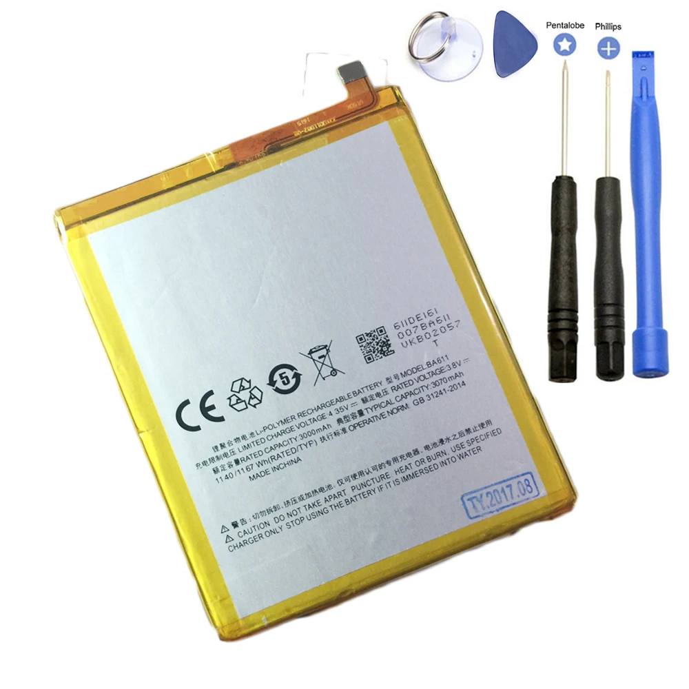 Аккумулятор 3000 мА · ч, BA611, ForMeizu 5 m5 M611H, инструменты для ремонта Аккумулятор 3000 мА · ч, BA611, ForMeizu 5 m5 M611H, инструменты для ремонта