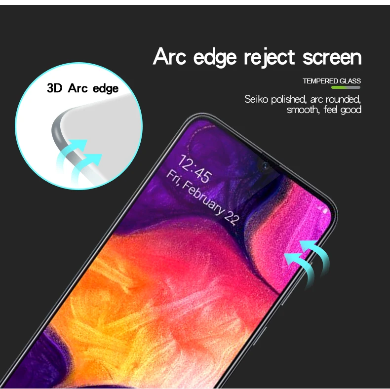 Для Samsung Galaxy A30 A50 закаленное стекло MOFI 3D изогнутое для защита экрана полное
