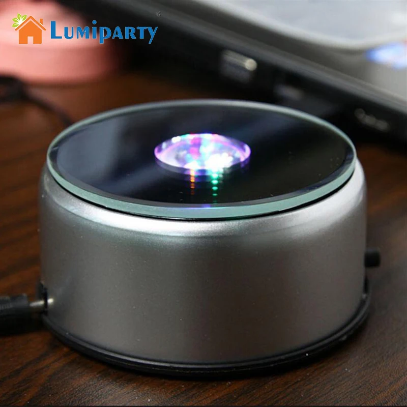 

LumiParty, 4 светодиода, дневное освесветильник, Хрустальное стекло, прозрачные предметы, дисплей, цветная круглая подставка, основа для коктейл...
