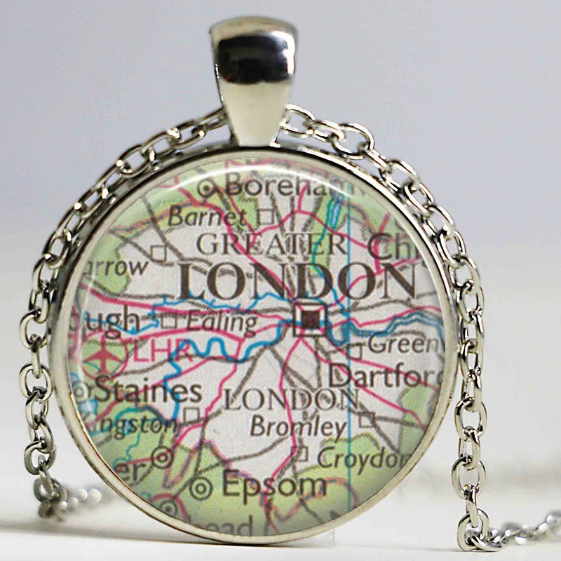 Винтажные Ювелирные изделия с дизайном карта ожерелье подвеской в виде Шарлота