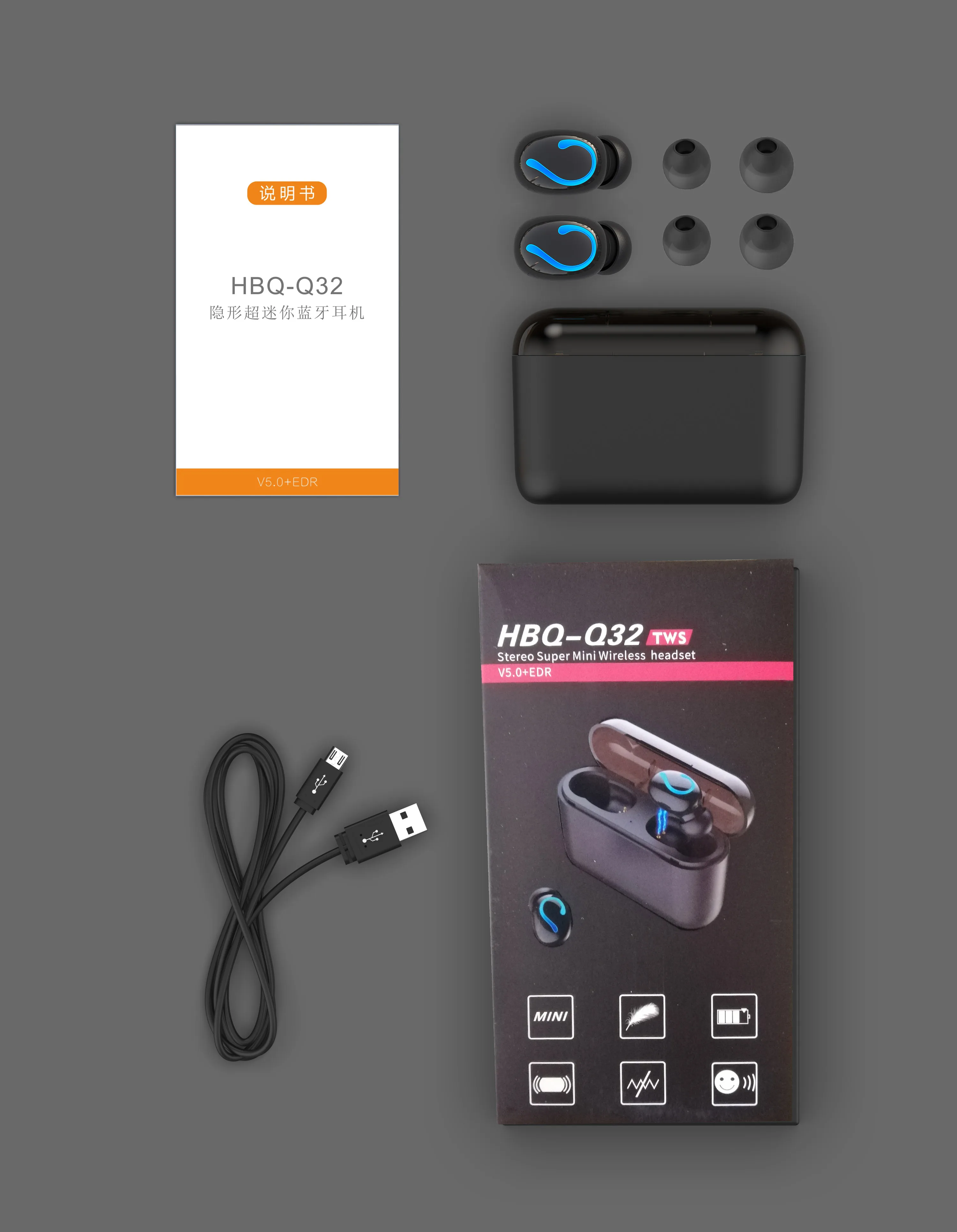 Q32 TWS 5,0 Bluetooth наушники спортивные беспроводные наушники 3D стерео настоящие Беспроводные наушники с микрофоном гарнитура Blutooth