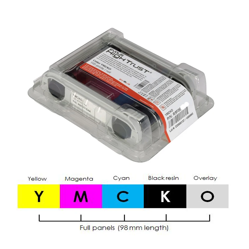 Лента Evolis R5F008S130 YMCKO R5F008S134 R5F008S131 для принтеров карт Zenius Primacy Elypso 300 принтов |