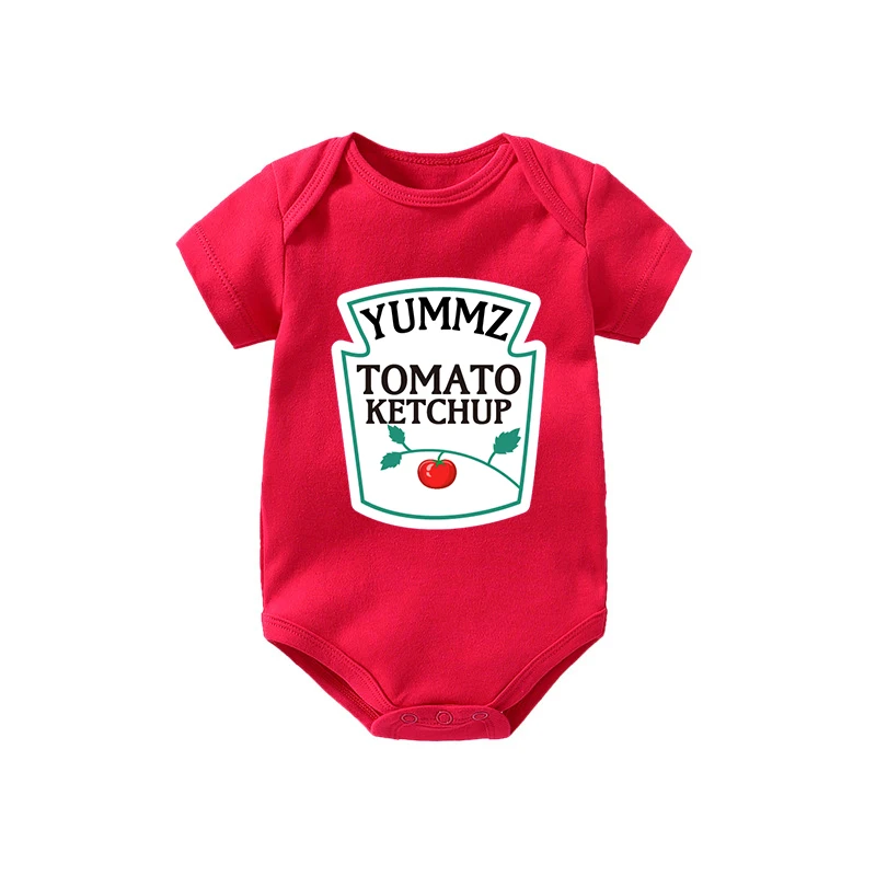 YSCULBUTOL Yummz Tomato Ketchup детская одежда для близнецов горчичный красный и желтый комбинизон для маленьких мальчиков близнецов маленьких мальчиков девочек 0-12 м