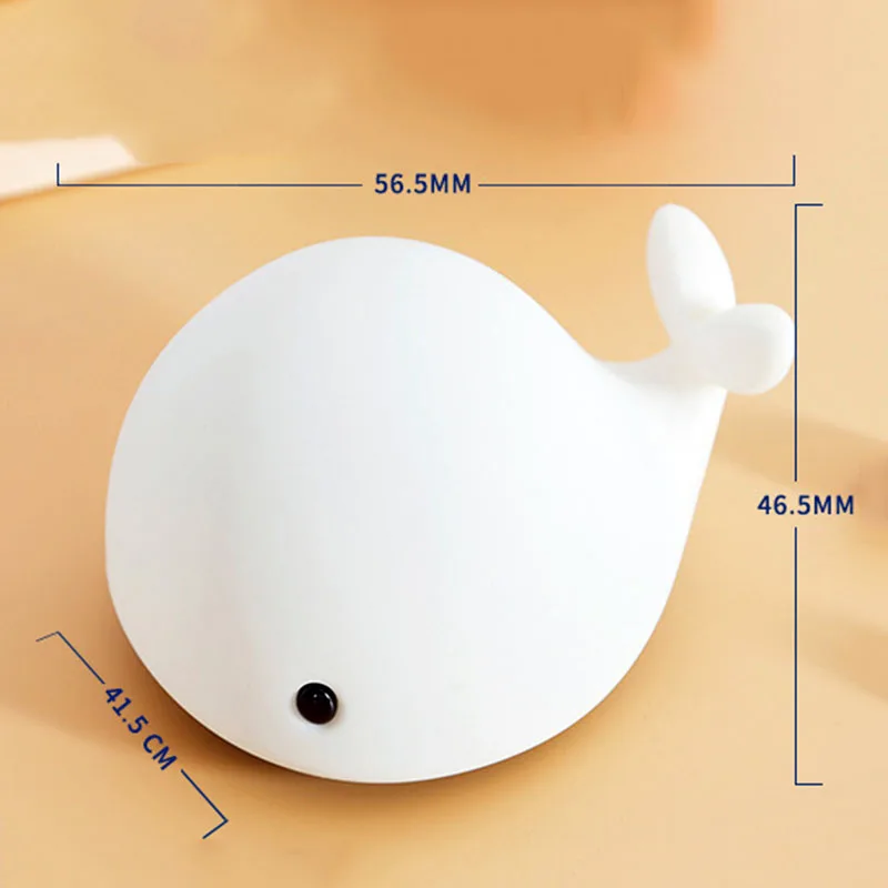 Silicone Cute Dolphin Night Lights USB Rechargeable LED Table Lamps Colorful Sensitive Tap Control Light For Kids Gifts | Лампы и