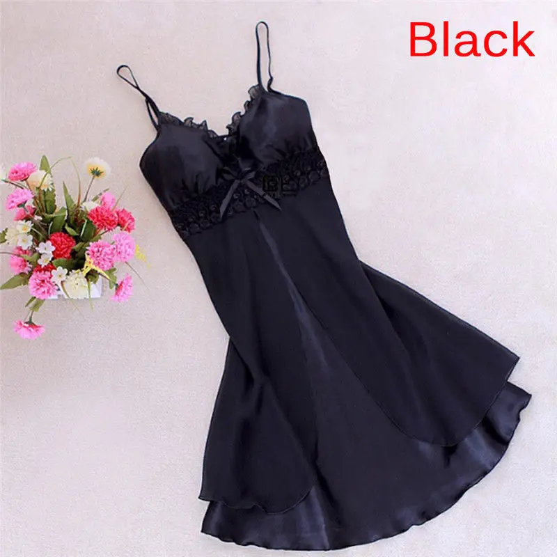 Женское сексуальное шелковое атласное Ночное платье без рукавов ночная рубашка