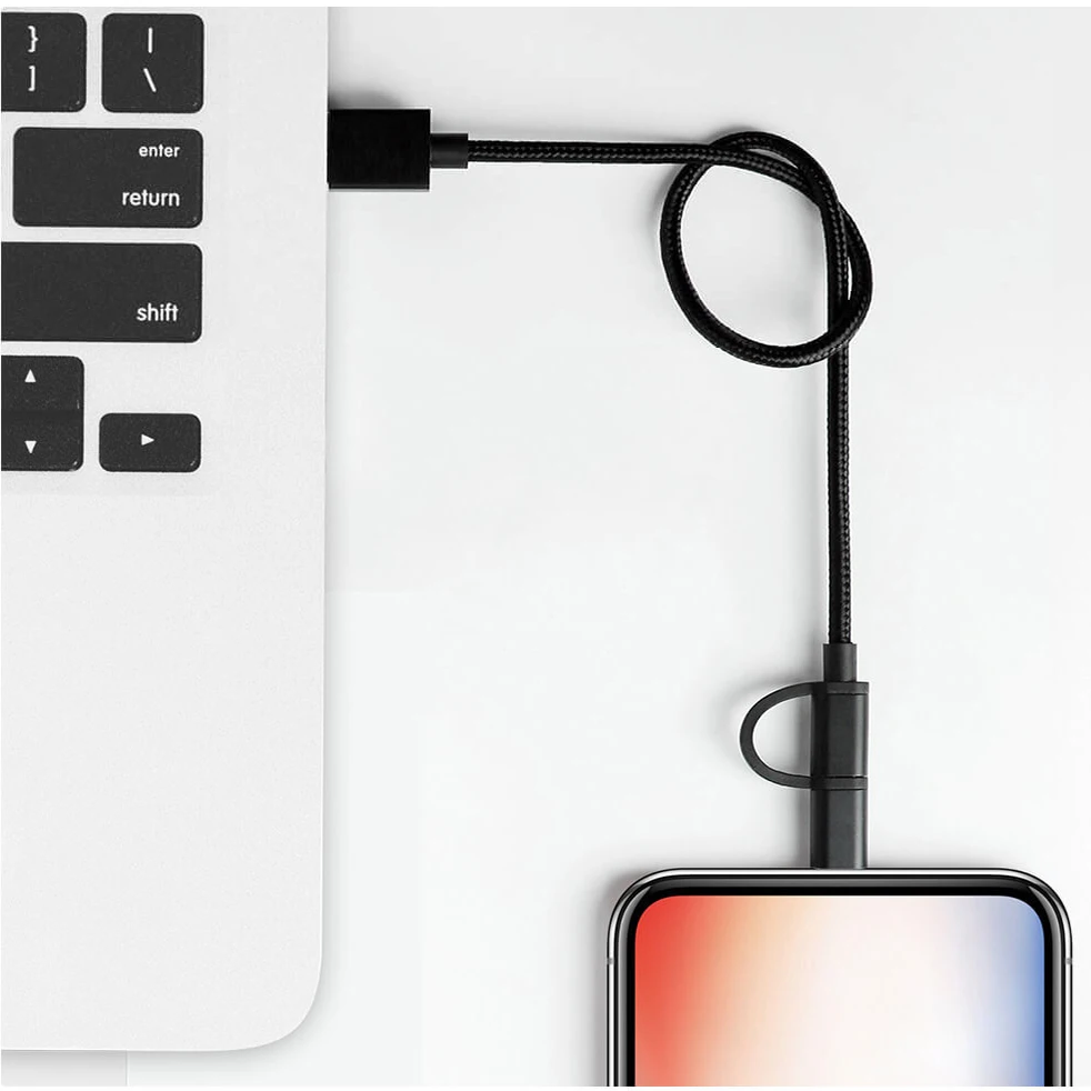 Xiaomi Mijia SK Two in one 0 3 M/1 5 M зарядный кабель передачи данных Lightning & micro USB прочное