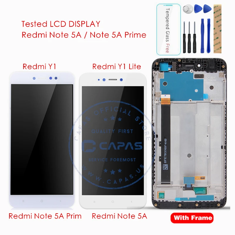 Для Xiaomi Redmi Примечание 5A Prime ЖК-дисплей+ рамка для Redmi Y1 Lite ЖК-дигитайзер сенсорный экран панель сборка запасные части