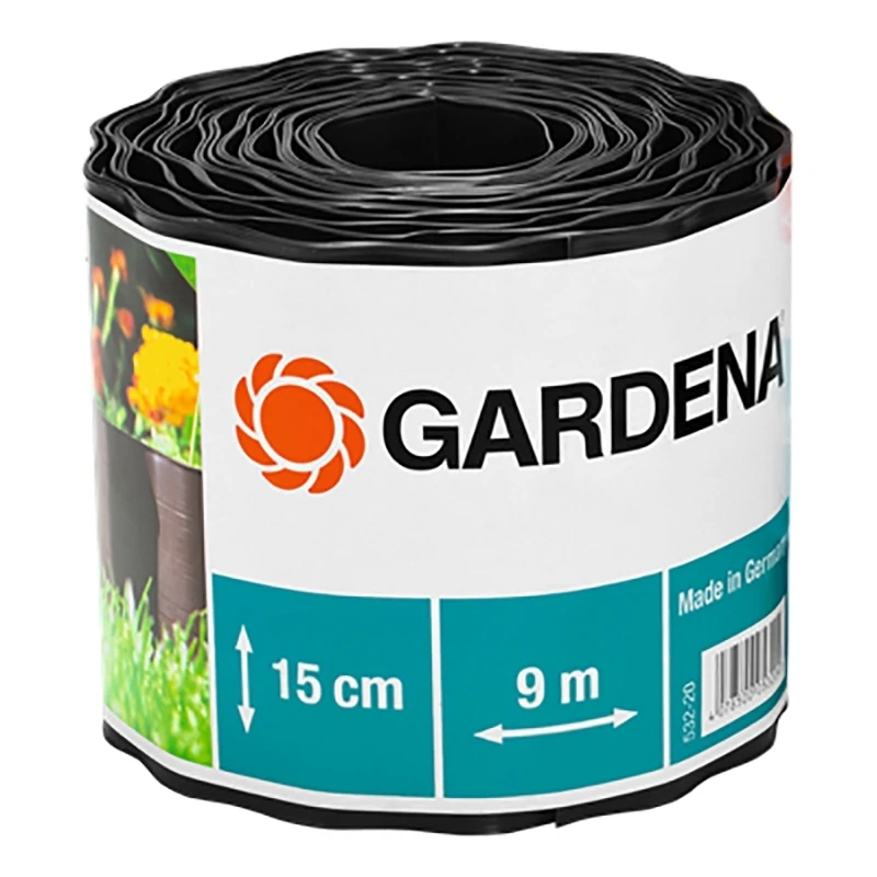 Бордюр GARDENA 00532-2000000 (Длина 9 м высота 15 см для обрамления цветочных клумб и газонов