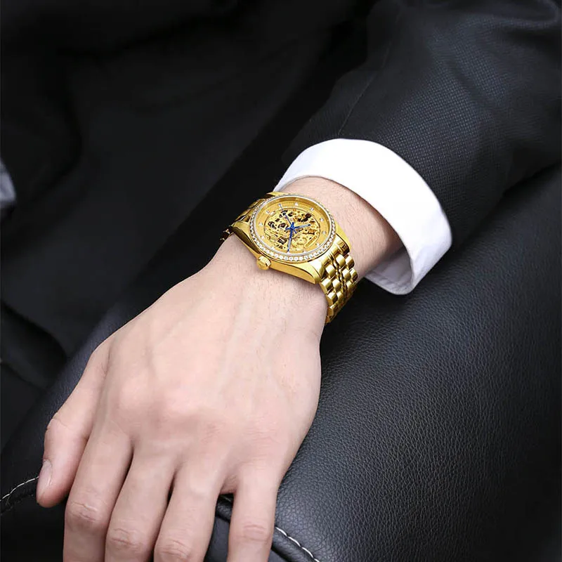 2018 бренд Швейцария часы мужчины люксовый Скелет автоматические механические