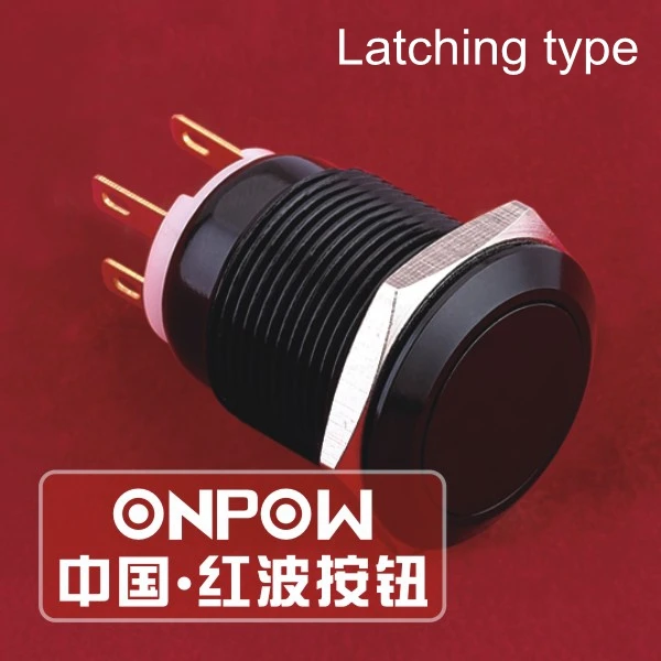 ONPOW 19 мм несветодиодный ная фиксация on off 1NO1NC Черный алюминиевый сплав