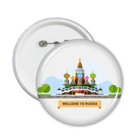 5pcs russia cathedral pattern illustration round pin badge button pin badge button badges clothing patche kid gift brooche