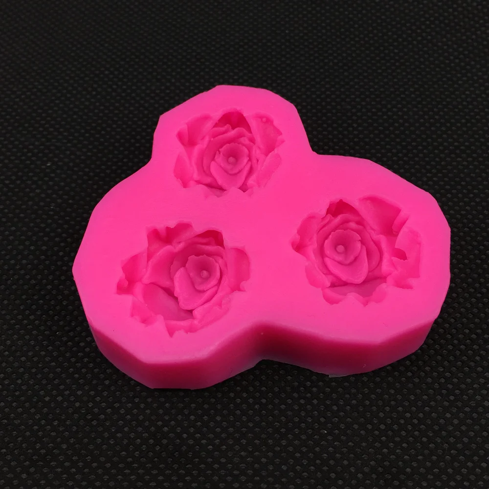 Роза цветок 3D обратный сахар литье пищевого силикона формы для из полимерной
