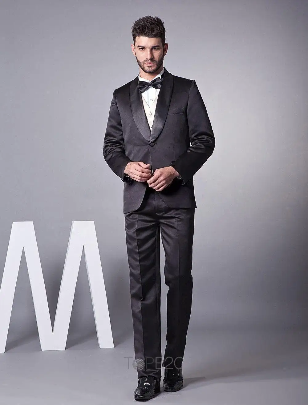 2015 Fashion - Custom made Black Single Breasted Button Groom Wedding Tuxedo with vest slim wedding suits for men groom sui | Мужская
