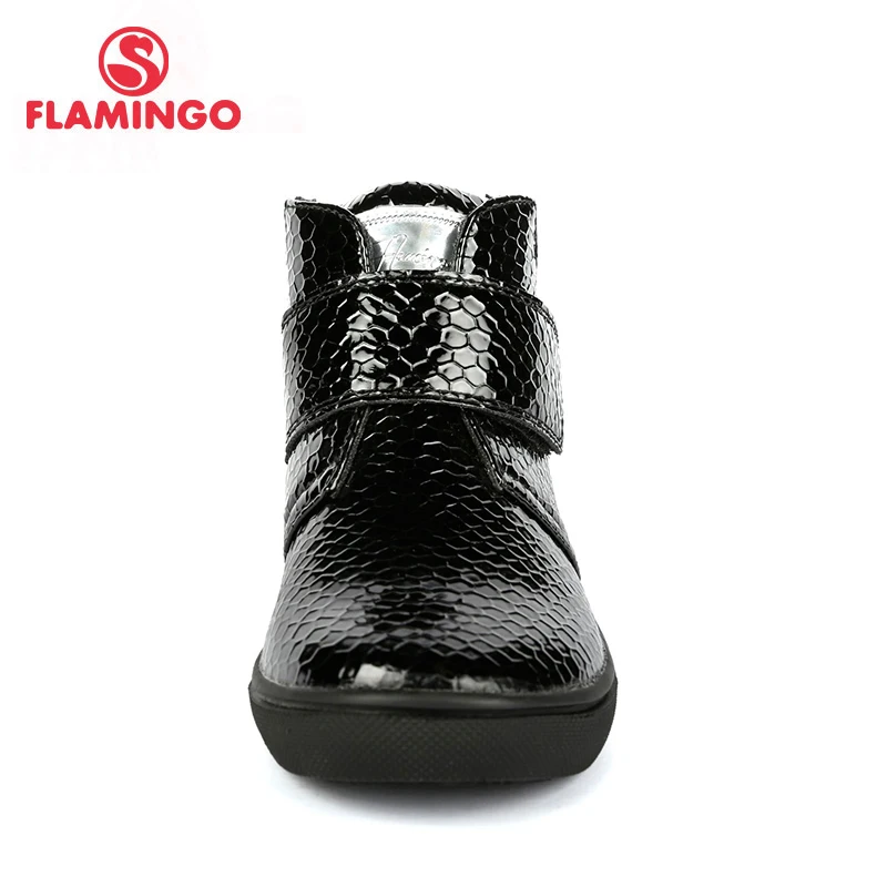 Осенние фетровые высококачественные красные и черные детские ботинки с фламинго