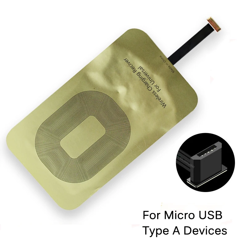 Micro USB Type A Qi беспроводной зарядный приемник для iPhone 7 6s Plus 5S Micro usb type C универсальное Быстрое беспроводное зарядное устройство для samsung huawei Xiaomi - Тип штекера: Micro USB Type A