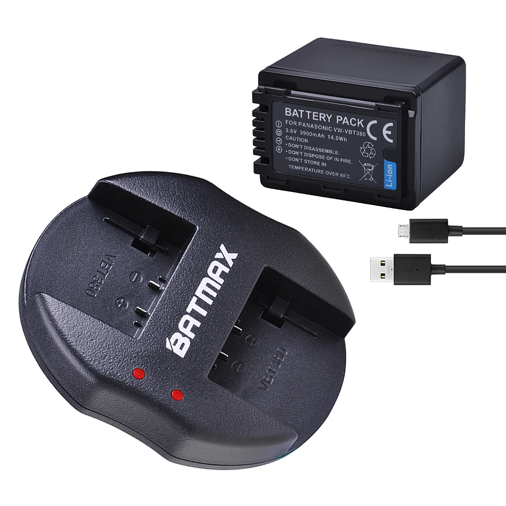 1 шт. VW-VBT380 VBT380 VW-VBT190 VBT190 батарея+ USB двойное зарядное устройство для Panasonic HC-V110, HC-V130, HC-V210, HC-V250, HC-V260
