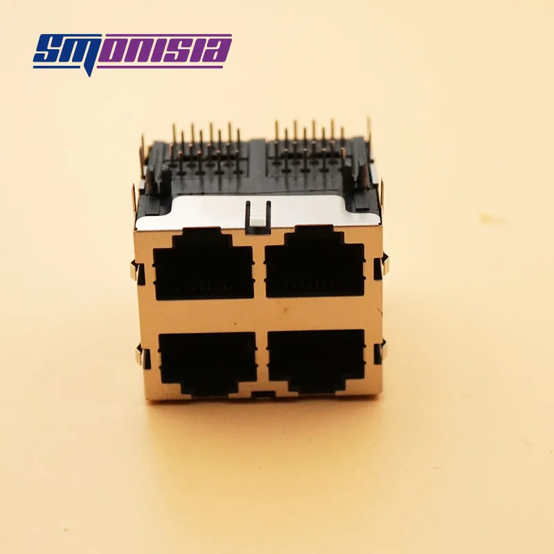 Online 100 Teile/los 59 Serielle RJ45 Netzwerk-buchse Weiblichen Conector 2x2 4 Port Mit Geschirmten Schrapnell