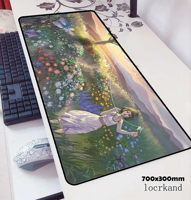 Милый коврик для мыши 70x30 см игровой Аниме HD принт офисный notbook Настольный высокое