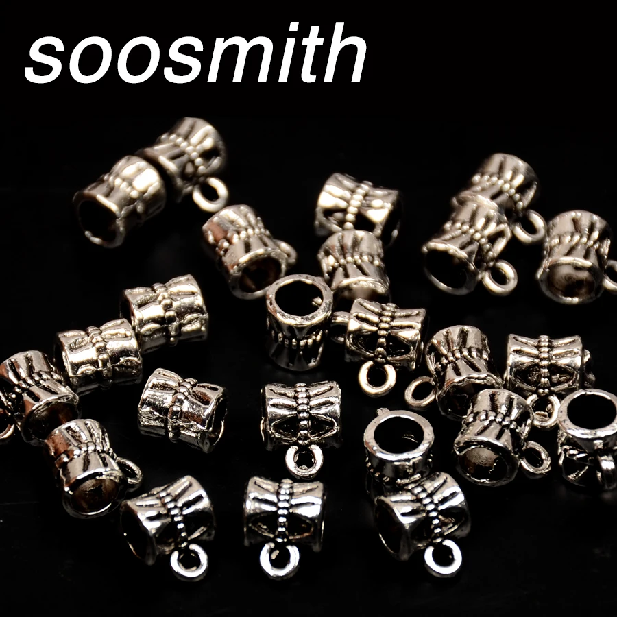 

Soosmith тибетский с большими отверстиями, кулоны А-античное серебро бусины-разделители бусины из металлического сплава для самостоятельного ...