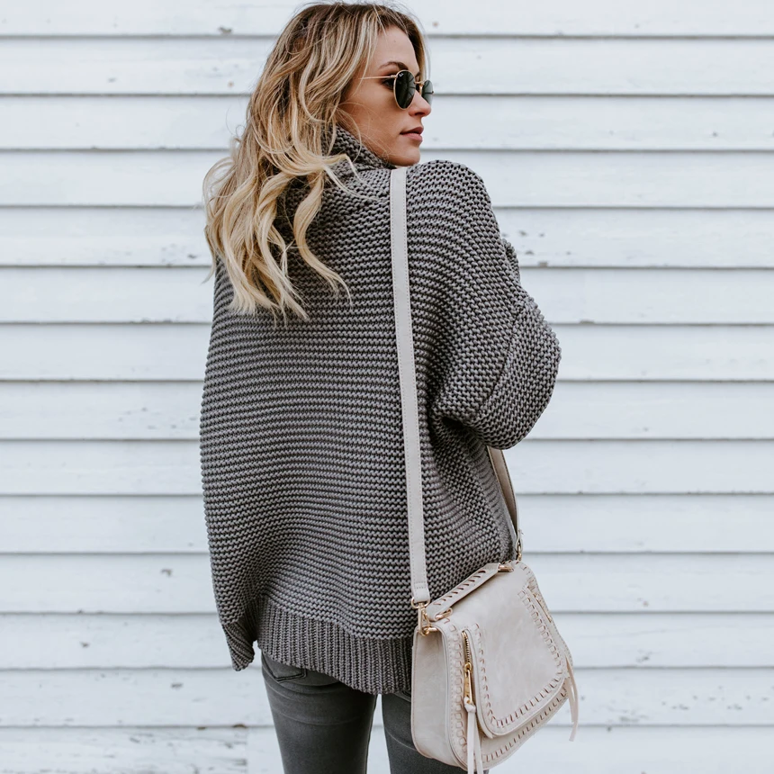 MisShow Winter Autumn Oversized Turtleneck Women Sweaters Solid Knitted Thick Warm Pullovers Crocheted Jumper Pull Femme | Женская