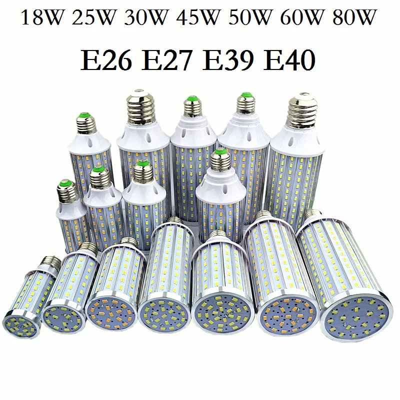 Светодиодный лампы E27 E26 E39 E40 SMD Светодиодная лампа светильники 18W 25W 30 Вт 40 50 60 80W100W